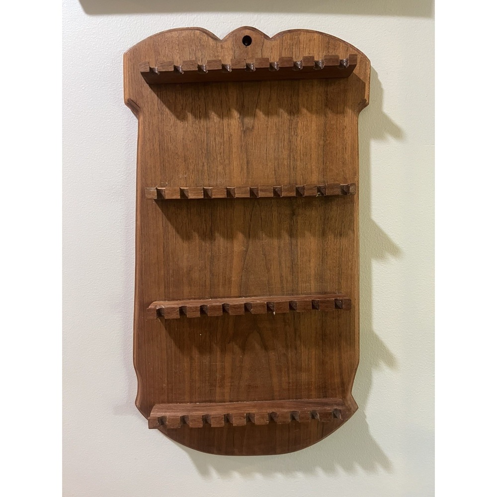 Vintage Wooden Spoon Rack - holds 36 Grannycore Cottage Core